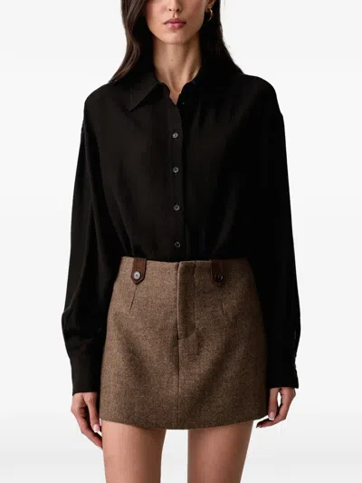 Twinset Button-down Long-sleeve Shirt In Black