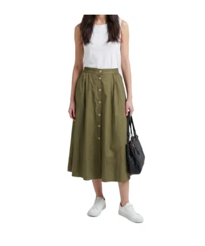 Twinset Button-down Skirt In Green