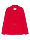 Twinset Buttoned Blazer In Red