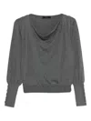 Twinset Buttoned Long-sleeve Top In Gray