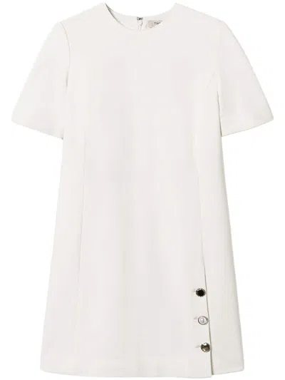 Twinset Buttoned Mini Dress In White