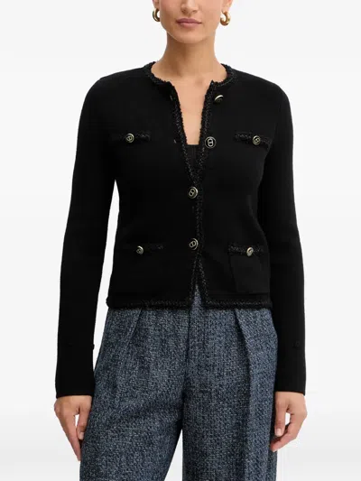 Twinset Buttoned Trim Jacket In Black