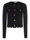 Twinset Buttoned-up Scalloped Jacket In Black