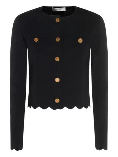 TWINSET BUTTONED-UP SCALLOPED JACKET