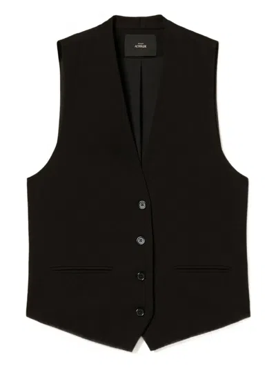 Twinset Buttoned Welt-pocket Waistcoat In Black