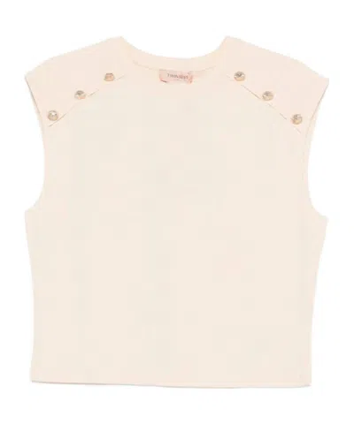 TWINSET BUTTON-EMBELLISHED TOP