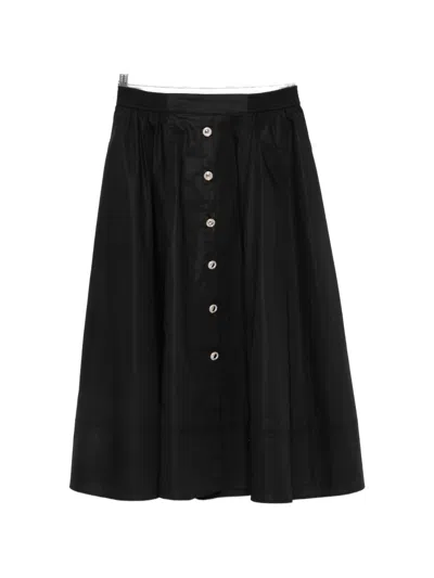 Twinset Button-front Midi Skirt In Black