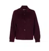 Twinset Snap-button Crew-neck Jacket In Purple