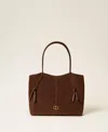 Twinset Cabas En Cuir Velours Avec Nauds