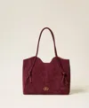 Twinset Cabas En Cuir Velours Avec Nauds