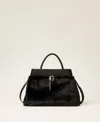 Twinset Cabas En Fausse Fourrure Avec Cadenas Oval T