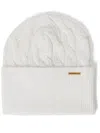 Twinset Cable-knit Beanie Hat In White