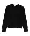 Twinset Cable-knit Crew-neck Top In Black