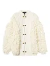 Twinset Cable-knit Fringed Cardigan In Animal Print