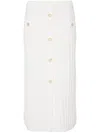 Twinset Cable-knit Midi Skirt In White