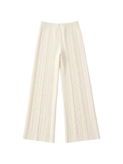 Twinset Cable-knit Palazzo Pants In Neutral