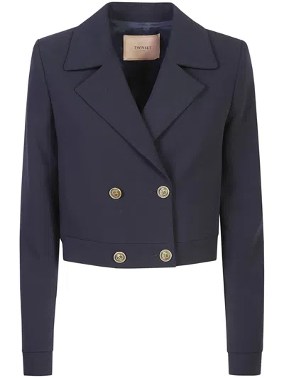 TWINSET CADY-TEXTURE CROPPED BLAZERS