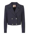 Twinset Cady-texture Cropped Jacket In Black