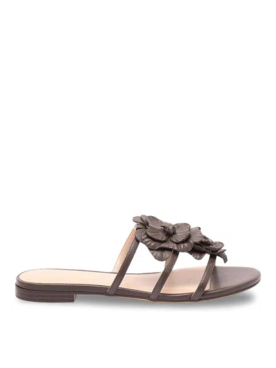 Twinset Twin-set Camel Polyurethane Sandals In Gold
