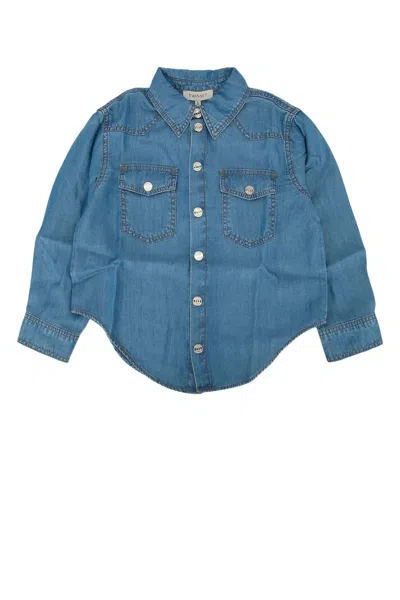 Twinset Kids' Camicia Denim In Blue
