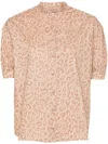Twinset Animal-print Cotton Shirt In Multicolore