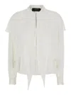 Twinset White Shirt With Layered Design And Draped Details In Viscose Woman  In White