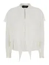 Twinset White Shirt With Layered Design And Draped Details In Viscose Woman  In White