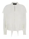 Twinset White Shirt With Layered Design And Draped Details In Viscose Woman  In White