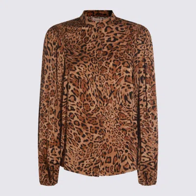 Twinset Camicie St.animalier Coffee/land In Animal Print