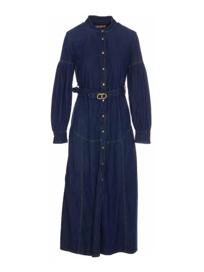 Twinset Denim Shirt With Frontal Buttons Closure In Blue