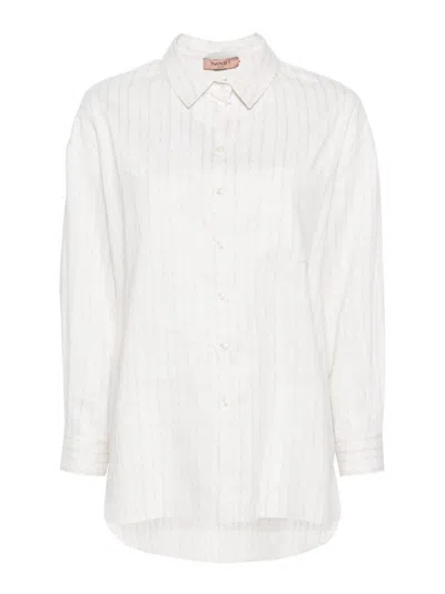 Twinset Striped Shirt In White
