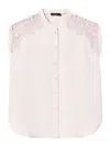Twinset Embroidered Twill Shirt In Nude & Neutrals
