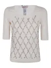 Twinset T-shirt With Necklace Decoration In White