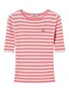 Twinset Striped T-shirt With Short Sleeves In White