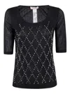 Twinset T-shirt With Necklace Decoration In Black