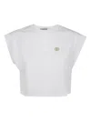 Twinset Cap-sleeve Cropped Top In White