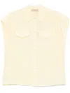 Twinset Cap-sleeved Shirt In Yellow