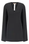 Twinset V-neck Cape Dress In Black