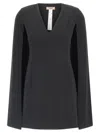 Twinset V-neck Cape Dress In Black