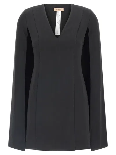 Twinset Cape Dress In Black