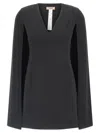 Twinset V-neck Cape Dress In Black