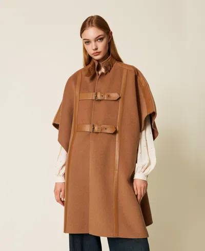 Twinset Twin-set Cape In Brown