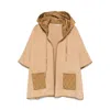 Twinset Hooded Quilted-pocket Jacket In Brown