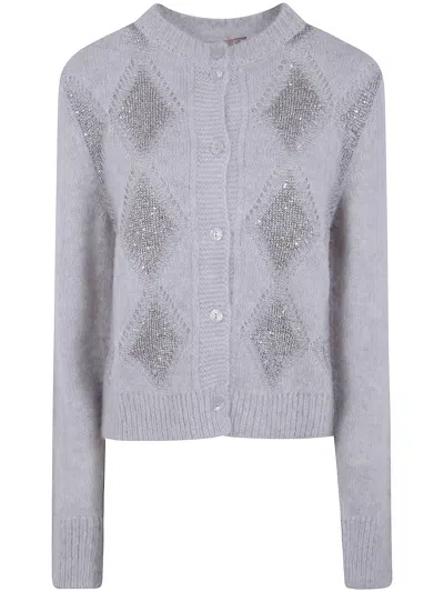 Twinset Cardigan Argyle In Gray