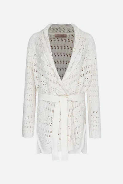 Twinset Cardigan Bianco Neve In Beige