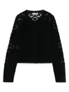 Twinset Open-knit Cardigan In Black  