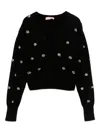 Twinset Floral-pattern Cardigan In Black