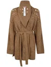Twinset Sequin Cardi-coat In Brown