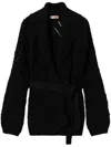Twinset Twimset Belted Knitted Cardigan In Black