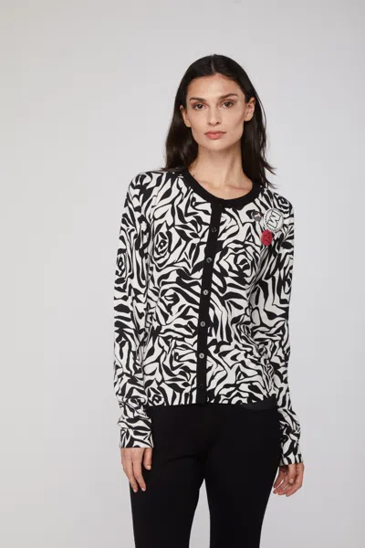 Twinset Cardigan Fantasia Astratta Con Spille In Multicolore
